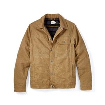 Huckberry Flint and Tinder 남성용 플란넬 안감 왁스 트러커 재킷 방수 및 내후성 필드 탠, Regular Fit
