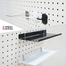 G STEEL 지스틸 인테리어 타공판 1선후크 50mm 화이트/블랙 / 크롬, 1선후크 50mm 화이트