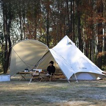 대형 인디언 티피텐트 5-8인용 오토 몽골 겨울쉘터, 베이지색