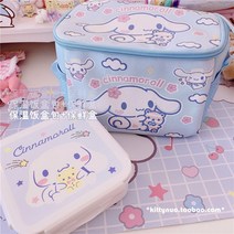 산리오 도시락 가방 보온 보냉 직장인 학생 귀여운 시나모롤 마이멜로디 휴대용 캐릭터, G(세트)
