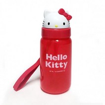 헬로키티 얼굴 빨대물통 350ml 휴대용물병, 헬로키티 얼굴 휴대용 빨대물통