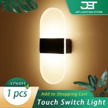 USB 충전 무선 조명 인체 센서 스위치 집 장식용 실내 침실 머리맡 복도 램프 LED 벽, Round Touch, White Light