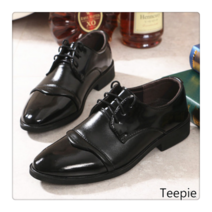 티피/Teepie 중년 한국판 뾰족남성구두 비즈니스 블랙 통기성 키높이