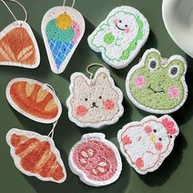 예쁜 생분해 수세미 천연수세미 제로웨이스트 친환경 설거지 스펀지 수세미, 애플파이