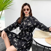 가바바 여성 빅사이즈 원피스 캐리어에 넣을 1순위 리본장식 쉬폰 바캉스룩 롱원피스 G26547