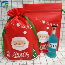 크리스마스포장 크리스마스부직포 빨간부직포 산타부직포 선물주머니 선물가방 성탄절 부직포봉투 크리스마스포장지 크리스마스 산타포장지 성탄절 어린이집 학원 단체포장지 선물포장, 5개