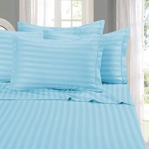 Elegant Comfort 가장 부드럽고 아늑한 6피스 시트 세트 - 1500수 이집트면 고급스러운 주름 방지 6피스 다마스크 스트라이프 침대 시트 세트 킹 그레이