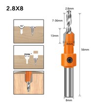 가이드 클램프 각도 바이스 목공 목재용 8MM 생크 Hss 카운터 싱크 라우터 비트 나사 추출기 밀링 커터120160, 라운드, 2.8mmx8mm