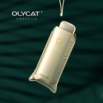 Olycat 티타늄 실버 플랫 하프 배 태양 태양 자외선 방지 접는 우산 여성 울트라 라이트 미니 포켓 우산, 샴페인 Gold-W3 업그레이드 2 세대