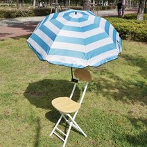 엄브레 미니파라솔 집게 파라솔 소형 각도조절 낚시 캠핑, (1) 블루 스트라이프 지름 96cm