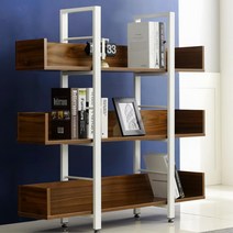 임원실 거실 오픈형 칸막이 인테리어 책장 컴퓨터방 대학생, 아카시아, 블랙