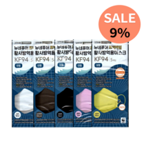 뉴네퓨어 프리미엄 KF94 대형 30매 끈조절 마스크, 5개입, 6개, 검정색