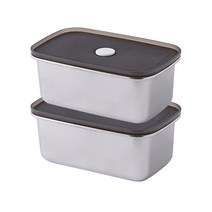 쿡뜨 락 밀폐 스텐용기, 1000ml, 2개