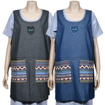 데님 조끼형 앞치마 홀 요양보호사 입는 애견미용 보육교사 미용실 뷰티샵 반영구 캠핑용 가드닝 끈없는 어린이집 제과 제빵 애견미용사 고급 요양원 홀서빙 유치원 선생님, 사이즈/색상, FREE-진청(품)(절)