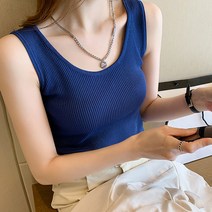 빨강몽키 rm9321 [당일출고] 여성 여름 나시 아이스 잔골지 이너 민소매 니트