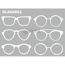 오피스왕국 안경 Glasses 그래픽 스티커, 안경(glasses1) 화이트