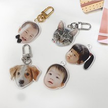 주문제작 아크릴 키링 포토 이니셜 커플 캐릭터 가방 차 키키링 굿즈 diy 열쇠고리, 1. 단면, 3. 하트