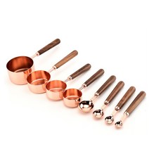 스텐 계량스푼 우드 손잡이 요리 계량숟가락 세트, A세트 계량스푼 4종