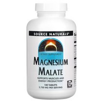 Source Naturals Magnesium Malate 소스내츄럴스 마그네슘 말레이트 1250mg 180정