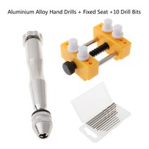 12pcs 핸드 드릴 보석 도구 키트 수지 주조 금형을위한 핀 핀베이스 10pc 드릴 비트 및 고정 홀더가있는 강철 핸드 드릴, C, 01 C