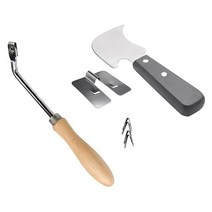 가스용접기 동관 산소용접기 7pcs 스테인레스 스틸 비닐 바닥 용접 키트 액세서리 바닥 절단 홈 가이드 비닐 용접 도구 세트, 노란색