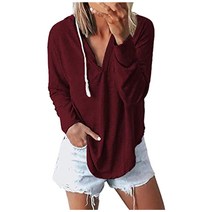 2022 국경을 넘는 여성복 유럽과 미국 아마존 AliExpress 가을 모자 긴 소매 단색 티셔츠 여성용 7 가지 색상