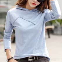 바비썬 F725 파스텔 여성 슬림핏 긴팔 후드티셔츠(4COLOR)간절기 여자 후디 긴소매티 티셔츠
