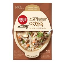 (햇반 소프트밀) 비비고 소고기야채죽 280g, 12개