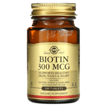 솔가비오틴 300mcg 100정, 비오틴 300mcg 100정