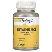 미국직구 Solaray 솔라레이 베타인 HCL 펩신 250mg 180베지캡슐
