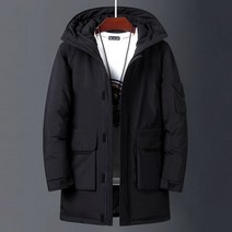 새로운 남성 화이트 덕 따뜻한 후드 롱 다운 재킷 가을 캐주얼 탑 파카 블랙 푹신한 코트 베이지 옐로우 2022