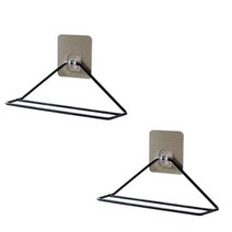 마미야 접착식 삼각형 슬리퍼걸이 블랙, 2개입