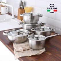 MYA 까사니 폰조 IH 스테인리스 냄비 세트 + 먹방집게, 2종(145)+먹방집게(315)