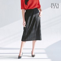 플리플리 PP006 미니 주름 미디스커트_블랙