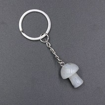 돌고래 키링 메탈 무지개 써지컬 10 개 Mini Mushroom Statue Key Rings Cha Natural Stone Carved Charms Keycha Healing, I