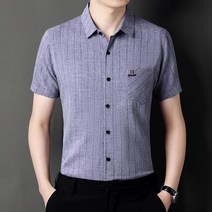 60대아빠옷 중년남성 남자남방 50대남자옷 여름 시원한 냉감 반팔 셔츠 D04