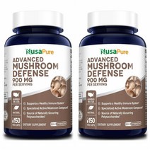NusaPure 버섯추출물 900mg 면역시스템 향상 150캡슐 2팩 Reishi Maitake Shiitake Astragalus