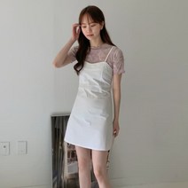 디작소 여성 여름 호오즈 끈 미니 원피스 드레스