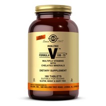 솔가 VM 75 철분 미포함 180정 (타블렛) Solgar VM 75 Iron Free Formula 180 Tablets, 1개