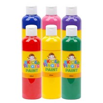 +[플렉스온]+키즈 핑거페인트250ml 6색 세트 어린이물감 그림 페인팅 오감발달+[FLEXON]+