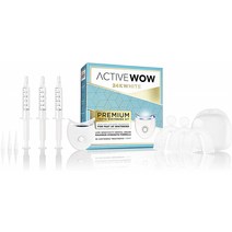 Active Wow 액티브 와우 24K 화이트닝 키트 (LED라이트 포함) Teeth Whitening Kit - LED Light 36% Carbamide Peroxide Mint, 1개