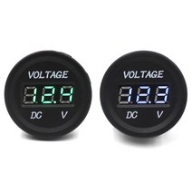 2Pcs Car Motorcycle Waterproof LED Digital Display Voltmeter 12V-24V DC (Green&Blue), 한개옵션0