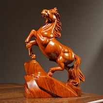 집들이 풍수 행운선물 적토마 흑마 팔마 말 나무 조각상 회사 승진 축하 기념 개업, 화배목마 도착성공【높이 15cm】