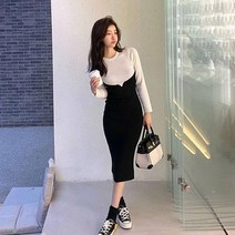 협력브랜드 코디피셜 로맨틱레이디 니트 긴팔 원피스