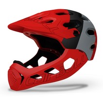 Cairbull 자전거 헬멧 하프페이스/풀페이스헬멧 MTB헬멧, M/L (56-62CM), 블랙 그레이 레드