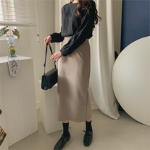 [겟잇미] 비르팃 슬림 슬릿 밴딩 롱스커트 (8062513)