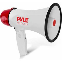 Pyle 메가폰 스피커 PA 확 - 20W 및 조절 가능한 볼륨 제어 내장 사이렌 731.5m(800야드) 범위 포함 축구 야구 하키 치어리딩 팬 코치 또는 안전 훈련용, Speaker, White