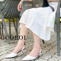 발이 전혀 안아픈 구두 GCOROI 폴텐 4cm 뾰족코 슬링백 구두 꼬로이