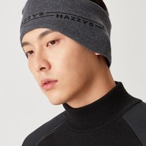 [21FW 헤지스 골프 남성]그레이 레터링포인트 니트 귀마개-HUMU1F703G3, DARK GREY:XXX