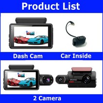자동차 DVR 카메라 블랙박스 후방 전방자동차 DVR 레코더 대시캠 FHD 듀얼 레코드 비디오 녹화 대시 카메, 02 Front  And Inside_04 아무도